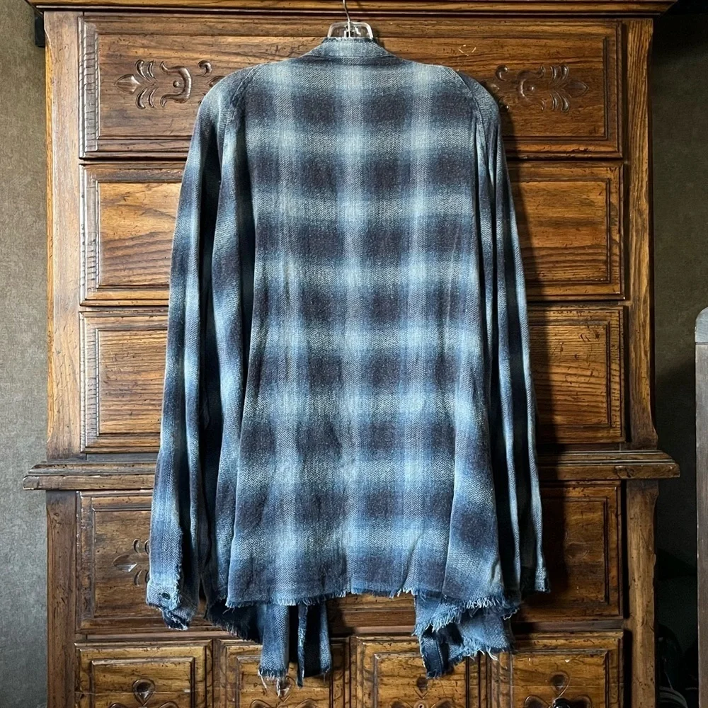 HEYSON Distressed Blue Plaid Jacket